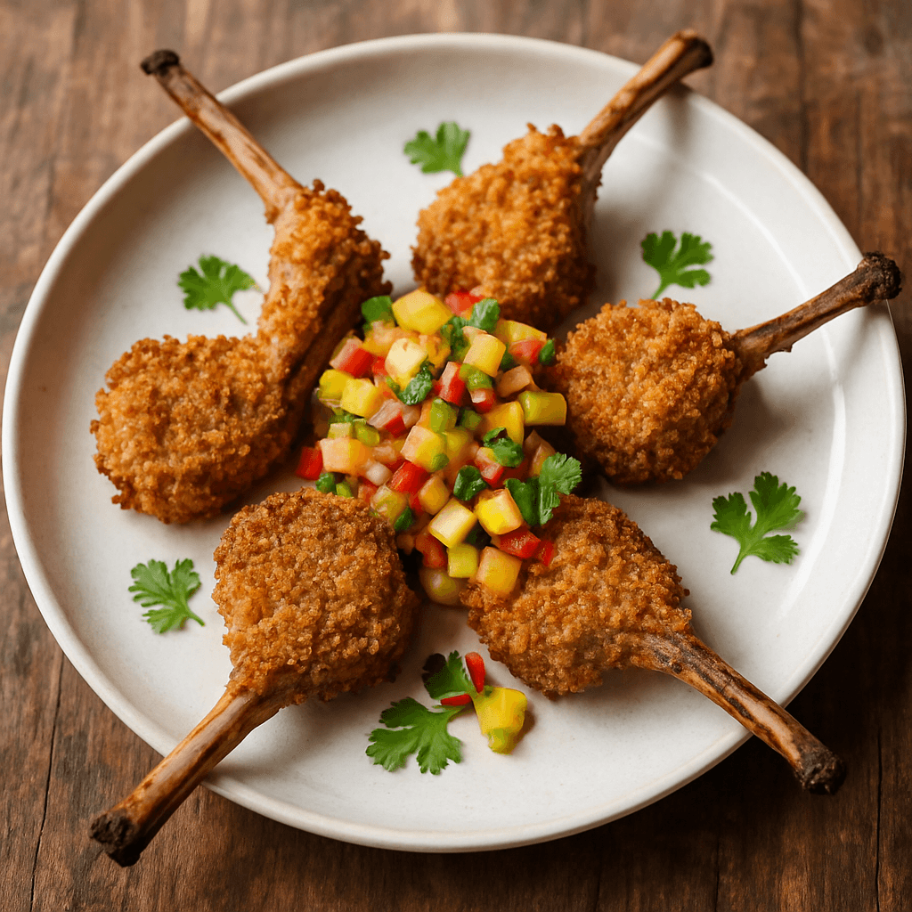 Gepaneerde lamskoteletjes