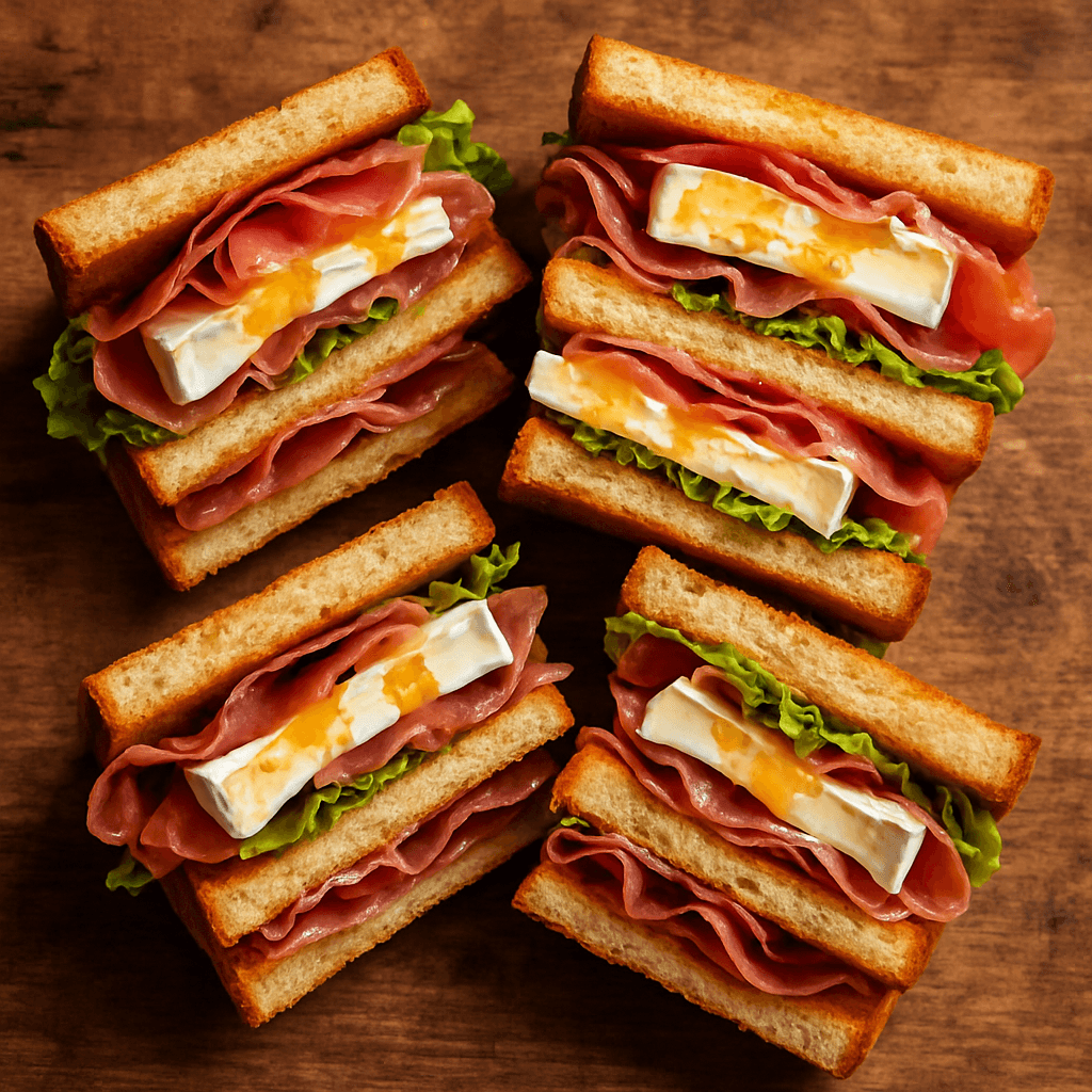 Clubsandwich brie & rauwe ham