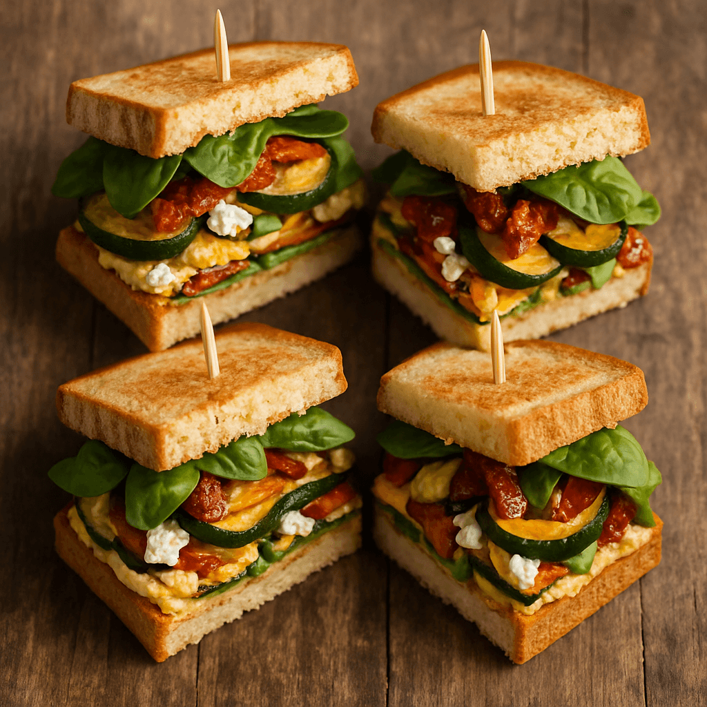 Clubsandwich gegrilde groenten